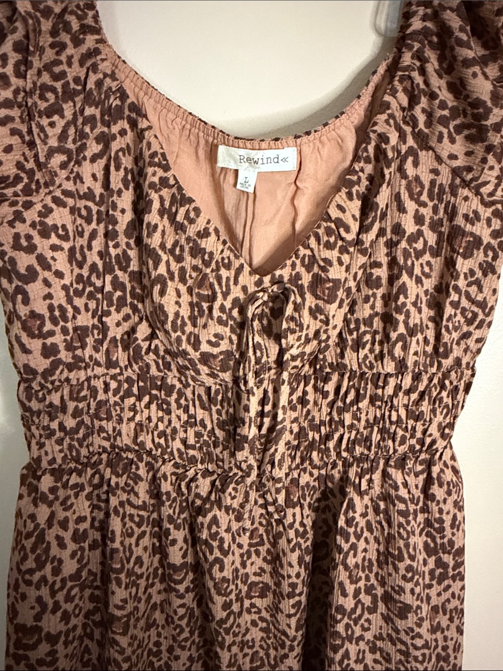 Rewind Brown Leopard-Print Ruffle Mini Dress - Picture 3 of 6